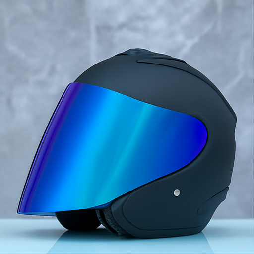 ARV-X Matte Black Helmet with Blue Visor